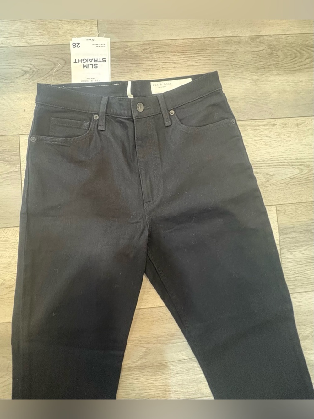 Rag & Bone Wren High Waist Slim Straight Jeans Black - Picture 6 of 7